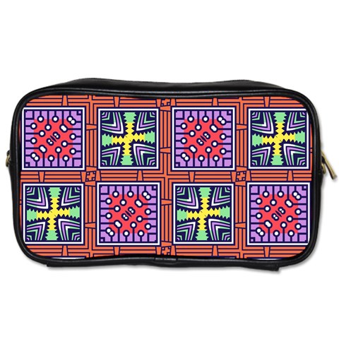 Shapes in squares pattern                       Toiletries Bag (One Side) from ZippyPress Front