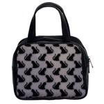 Black Cats On Gray Classic Handbag (Two Sides)