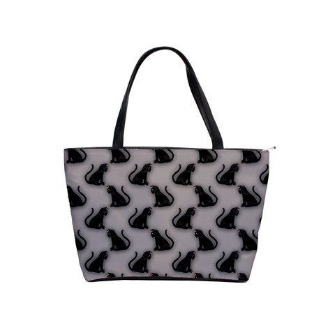 Black Cats On Gray Classic Shoulder Handbag from ZippyPress Front