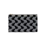 Black Cats On Gray Cosmetic Bag (Small)