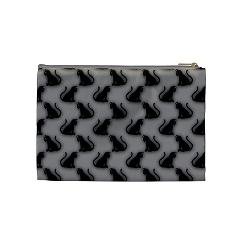 Black Cats On Gray Cosmetic Bag (Medium) from ZippyPress Back