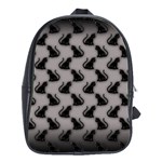Black Cats On Gray School Bag (Large)
