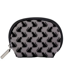 Black Cats On Gray Accessory Pouch (Small) from ZippyPress Front