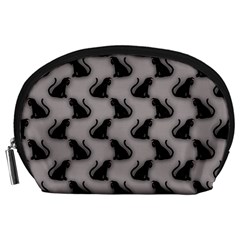 Black Cats On Gray Accessory Pouch (Large) from ZippyPress Front