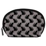 Black Cats On Gray Accessory Pouch (Large)