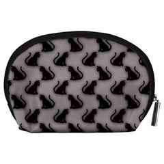 Black Cats On Gray Accessory Pouch (Large) from ZippyPress Back