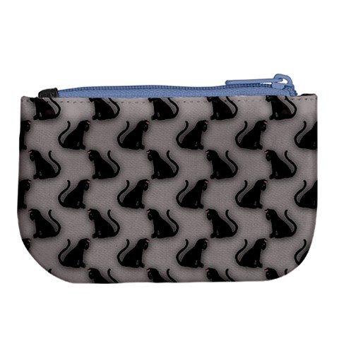 Black Cats On Gray Large Coin Purse from ZippyPress Back