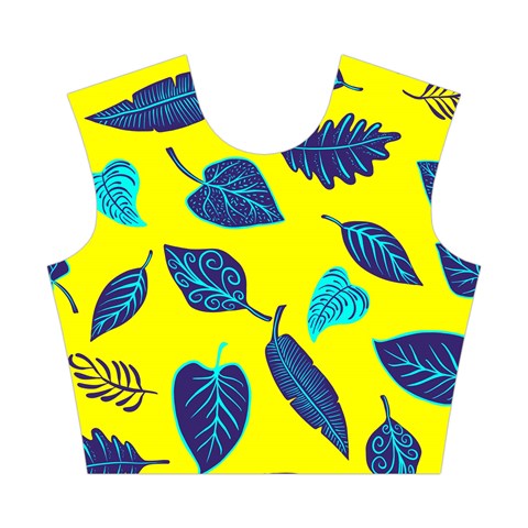 Leaves on a yellow background                                  Cotton Crop Top from ZippyPress Front