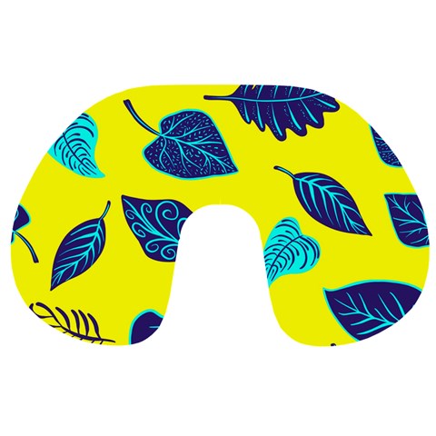 Leaves on a yellow background                                  Travel Neck Pillow from ZippyPress Front