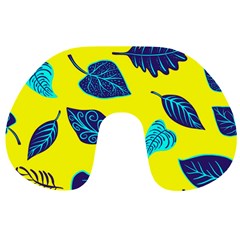 Leaves on a yellow background                                  Travel Neck Pillow from ZippyPress Front