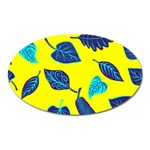 Leaves on a yellow background                                  Magnet (Oval)