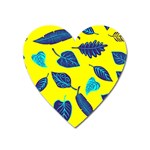Leaves on a yellow background                                  Magnet (Heart)