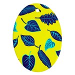 Leaves on a yellow background                                  Ornament (Oval)