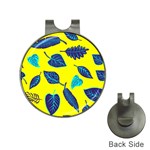 Leaves on a yellow background                                  Golf Ball Marker Hat Clip