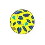Leaves on a yellow background                                  Hat Clip Ball Marker