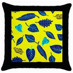 Leaves on a yellow background                                  Throw Pillow Case (Black)