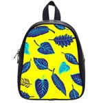 Leaves on a yellow background                                  School Bag (Small)
