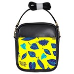 Leaves on a yellow background                                  Girls Sling Bag
