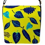 Leaves on a yellow background                                  Flap Closure Messenger Bag (S)