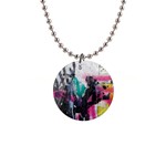 Graffiti Grunge 1  Button Necklace