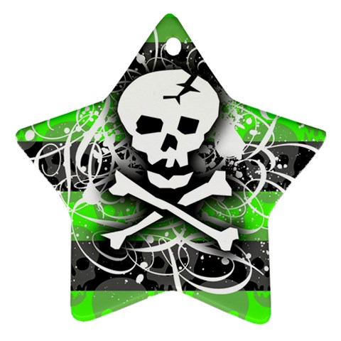 Deathrock Skull Star Ornament (Two Sides) from ZippyPress Front