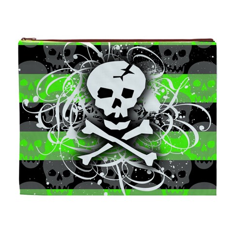 Deathrock Skull Cosmetic Bag (XL) from ZippyPress Front