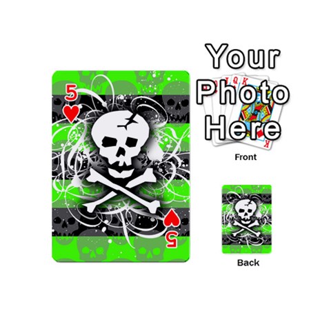 Deathrock Skull Playing Cards 54 Designs (Mini) from ZippyPress Front - Heart5