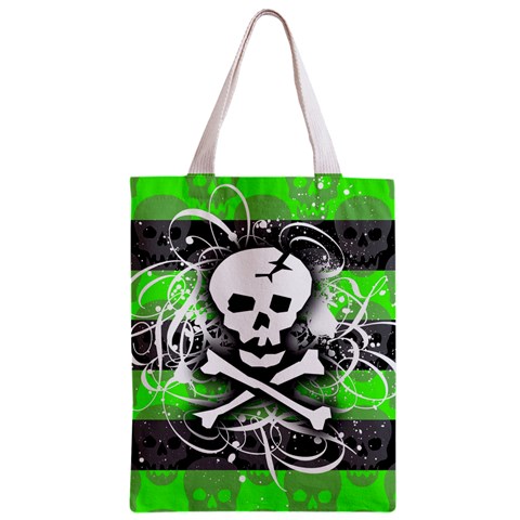 Deathrock Skull Zipper Classic Tote Bag from ZippyPress Front