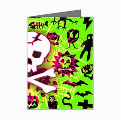 Deathrock Skull & Crossbones Mini Greeting Card from ZippyPress Left