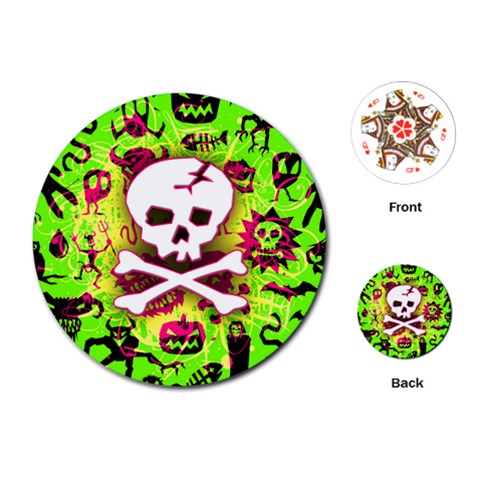 Deathrock Skull & Crossbones Playing Cards Single Design (Round) from ZippyPress Front