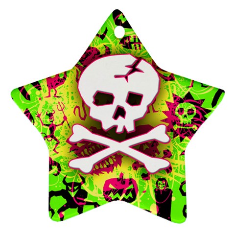 Deathrock Skull & Crossbones Star Ornament (Two Sides) from ZippyPress Front