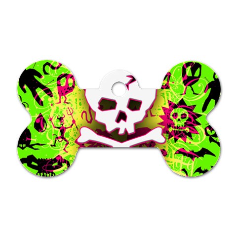 Deathrock Skull & Crossbones Dog Tag Bone (Two Sides) from ZippyPress Front