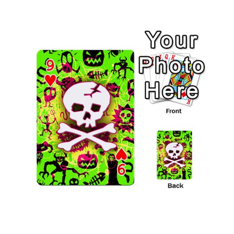 Deathrock Skull & Crossbones Playing Cards 54 Designs (Mini) from ZippyPress Front - Heart9