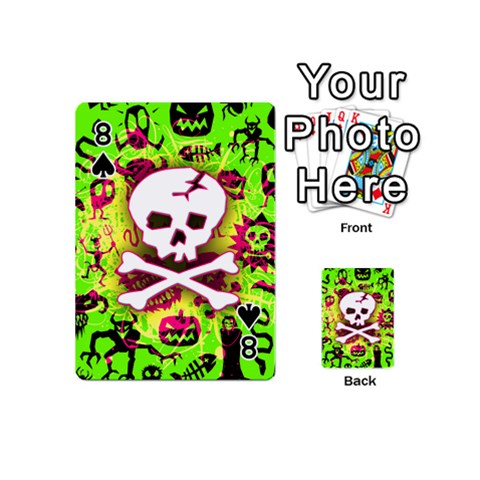 Deathrock Skull & Crossbones Playing Cards 54 Designs (Mini) from ZippyPress Front - Spade8