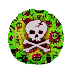 Deathrock Skull & Crossbones Standard 15  Premium Round Cushion  from ZippyPress Front