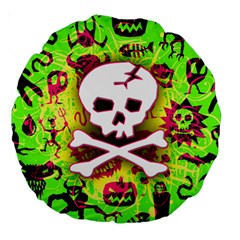 Deathrock Skull & Crossbones Large 18  Premium Round Cushion  from ZippyPress Back
