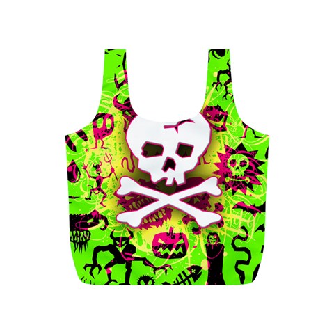 Deathrock Skull & Crossbones Full Print Recycle Bag (S) from ZippyPress Front