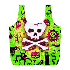 Deathrock Skull & Crossbones Full Print Recycle Bag (L) from ZippyPress Back