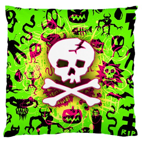 Deathrock Skull & Crossbones Large Flano Cushion Case (Two Sides) from ZippyPress Front
