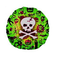 Deathrock Skull & Crossbones Standard 15  Premium Flano Round Cushion  from ZippyPress Front