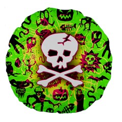 Deathrock Skull & Crossbones Large 18  Premium Flano Round Cushion  from ZippyPress Front