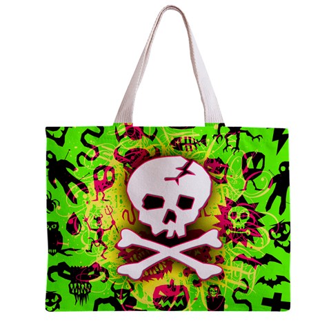 Deathrock Skull & Crossbones Zipper Mini Tote Bag from ZippyPress Front