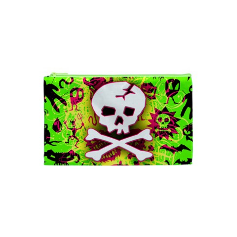 Deathrock Skull & Crossbones Cosmetic Bag (XS) from ZippyPress Front
