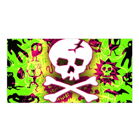 Deathrock Skull & Crossbones Satin Shawl from ZippyPress Front