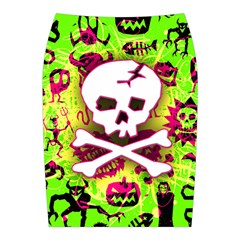 Deathrock Skull & Crossbones Midi Wrap Pencil Skirt from ZippyPress Back
