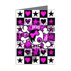 Emo Scene Girl Skull Mini Greeting Cards (Pkg of 8) from ZippyPress Right