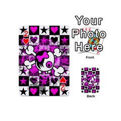 Emo Scene Girl Skull Playing Cards 54 Designs (Mini) from ZippyPress Front - Heart2