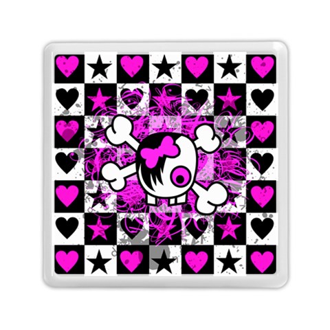 Emo Scene Girl Skull Memory Card Reader (Square) from ZippyPress Front