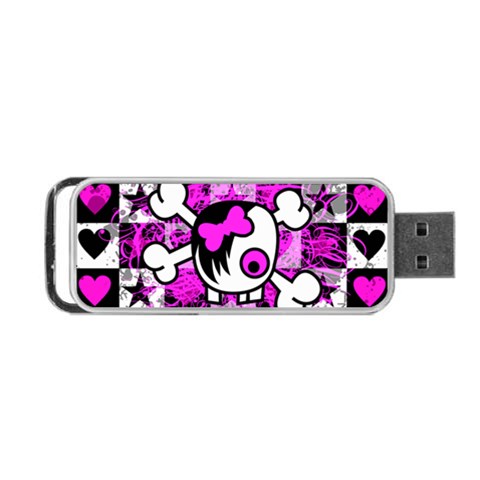 Emo Scene Girl Skull Portable USB Flash (Two Sides) from ZippyPress Front