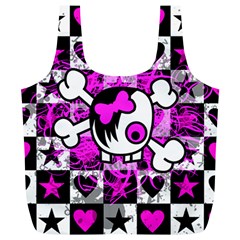 Emo Scene Girl Skull Full Print Recycle Bag (XL) from ZippyPress Front